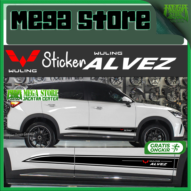 MEGASTORE sticker wuling alvez aksesoris #wulingalvez sticker mobil wuling alvez