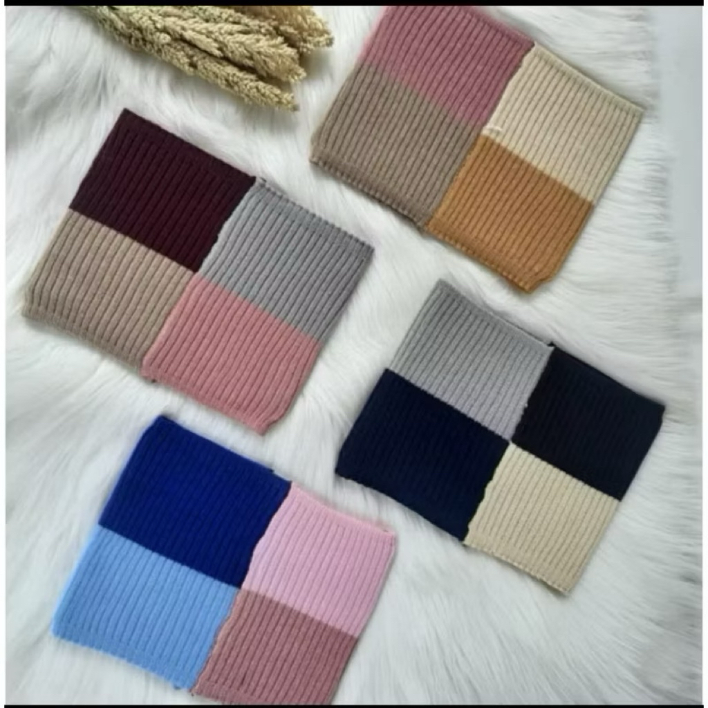 Ciput rajut inner bandana 4 warna premium / Bandana 2 warna / dalaman jilbab rajut/ciput acc