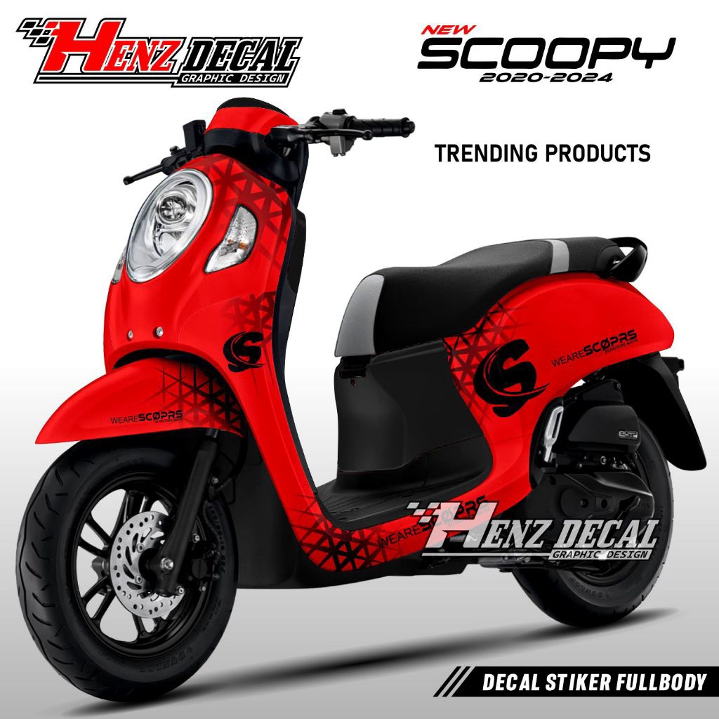 Decal New Scoopy Terbaru 2020 - 2024 ,Stiker Decal Scoopy Fullbody ,Variasi Simple Hz..01 2020 - 202