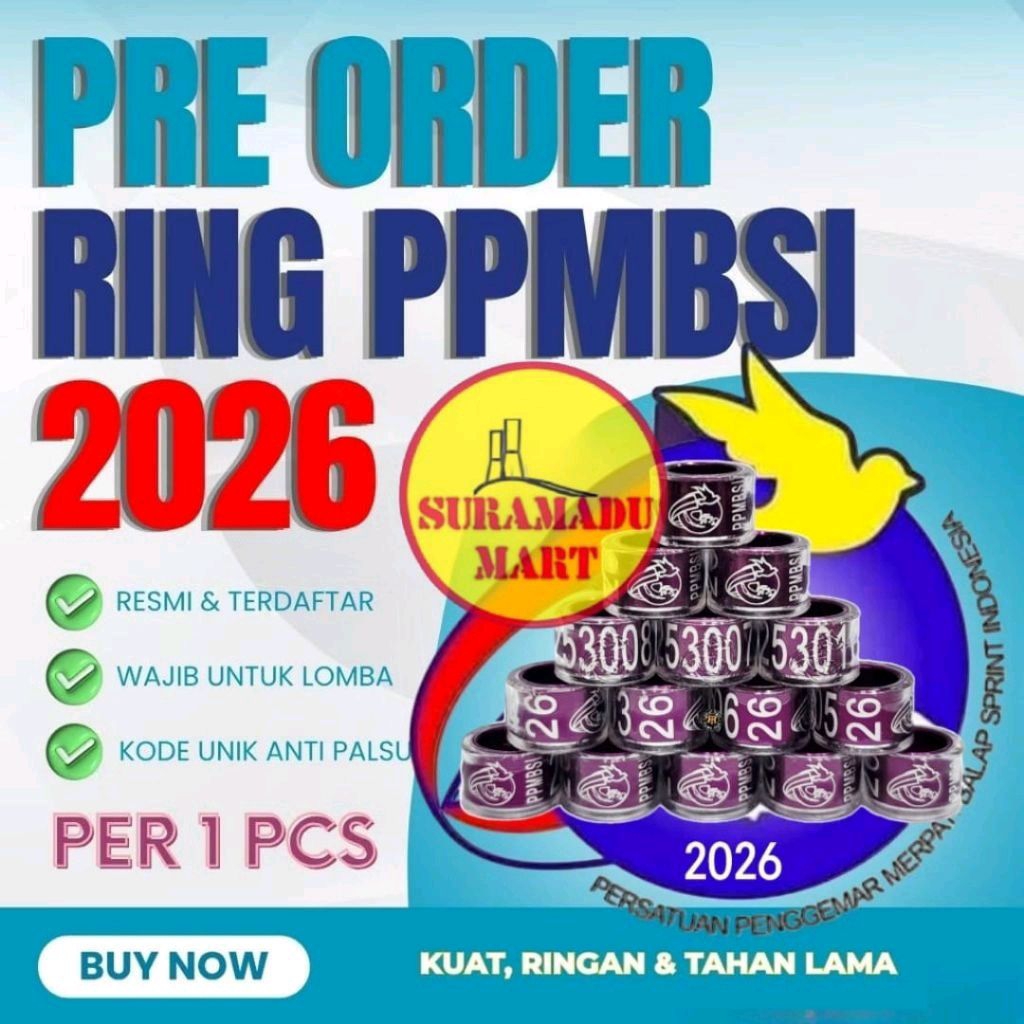 Ring Pusat PPMBSI 2026 Merpati Balap Original satuan