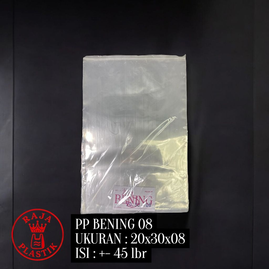 Plastik PP Bening 08 Micron Kemasan Makanan / Packing Barang Tebal Transparan Food Grade | Isi 500 g