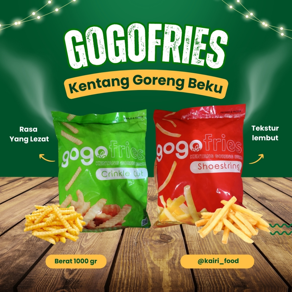 

GOGOFRIES | Kentang Goreng Beku 1 Kg - Renyah dan lezat