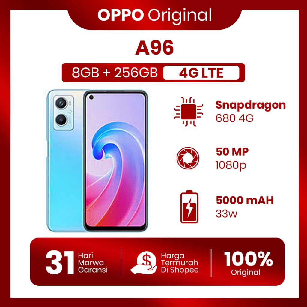 Oppo A96 8/256GB FullSet Original Second Garansi 100% Normal Tanpa Kendala