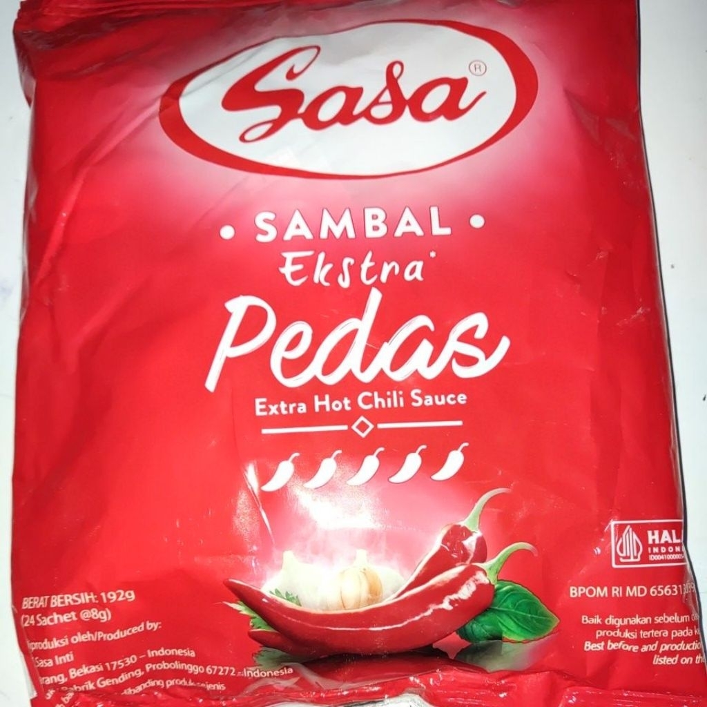 

Sambal SaSa saset extra pedas isi 24 biji