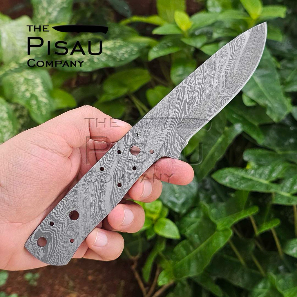 Ready Stock | Pisau Import  bleng Damascus tempa Asli  | Pisau Handmade Damascus Blank Blade - Pola 