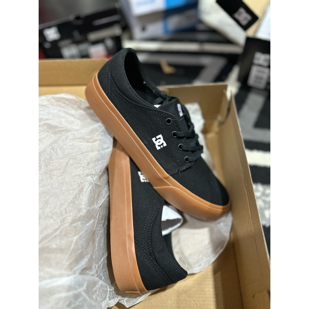 SEPATU SKATE PRIA DC TRASE TX BLACK GUM ORIGINAL BNIB