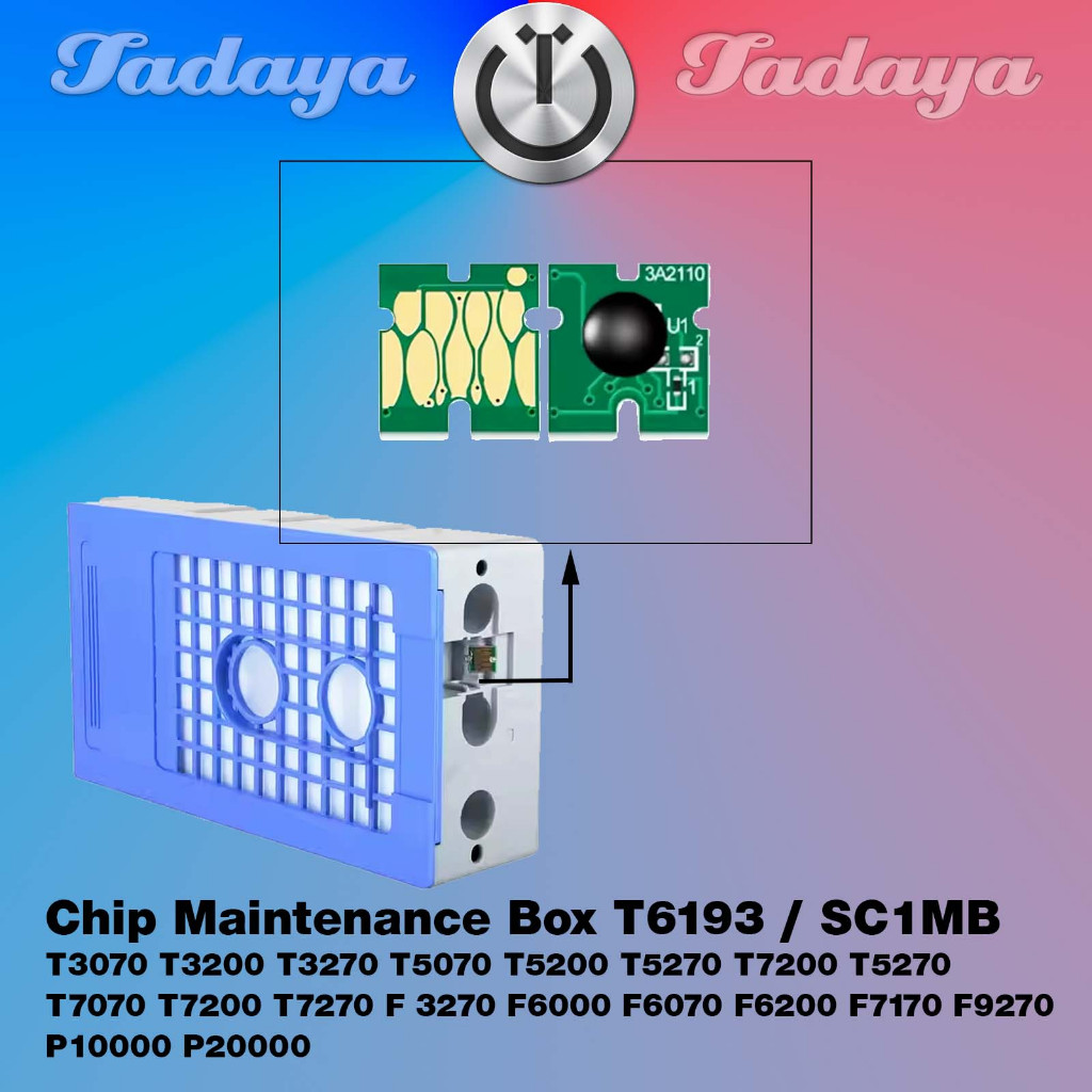Chip Reset Maintenance Box C13T619300 Catridge T6193 SC1MB Cartridge Waste Ink Tank Cip Pembuangan T