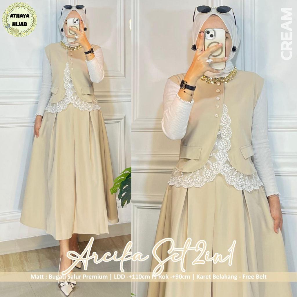 ZS Virly •Alca Hanah One Set Rok Wanita / Setelan Rok Wanita Kekinian Arcika