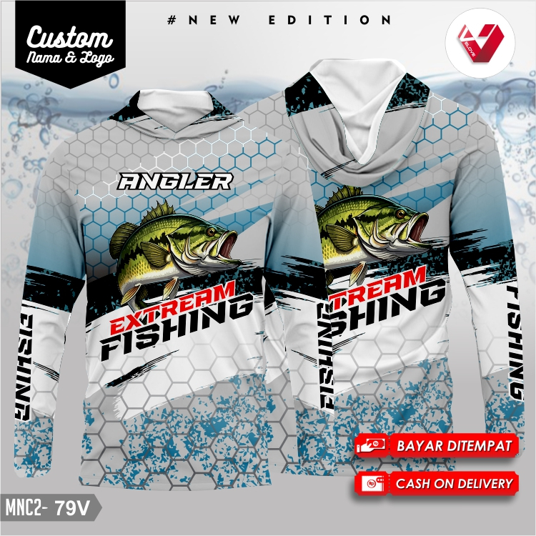 Baju Jersey Mancing / Kaos Fishing / Baju Fishing Mania / Mancing Club FullPrint GRATIS NAMA & LOGO.