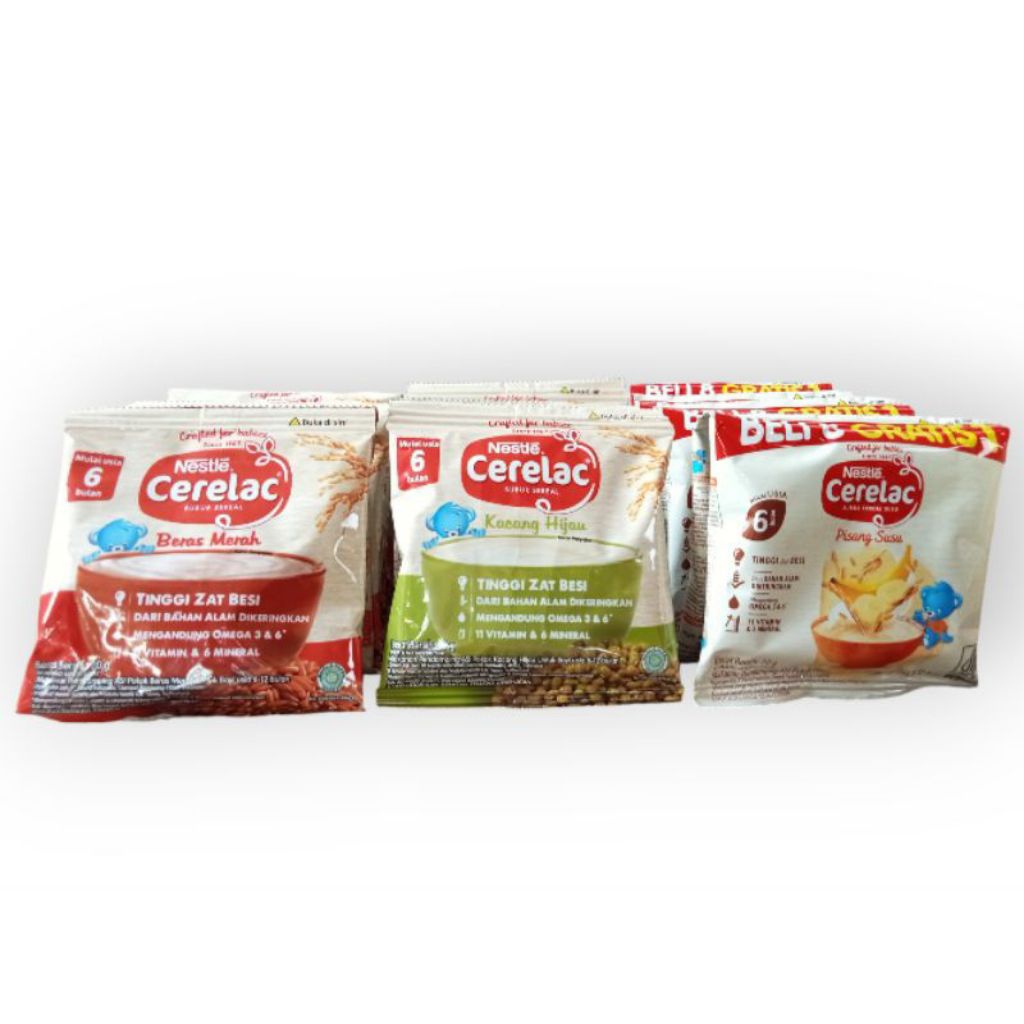 Nestle Cerelac Renceng isi 8 All Varian Rasa Bubur Sereal Bayi @20gr