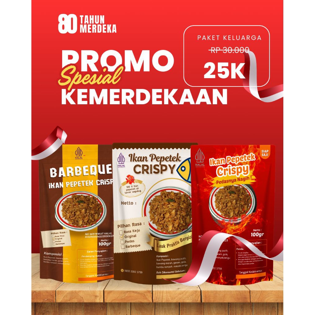 

Paket 3 Rasa original pedas dan barbeque