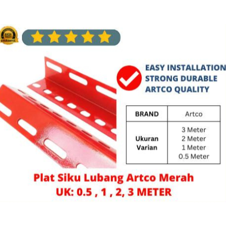 Besi Siku Lubang 1 Meter Artco - 40x40x2mm - Harga Per Batang