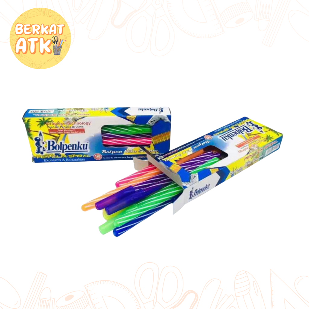 

(1 PACK) Pulpen Ulir Spiral / Bolpen Ulir Spiral Hitam Bolpenku