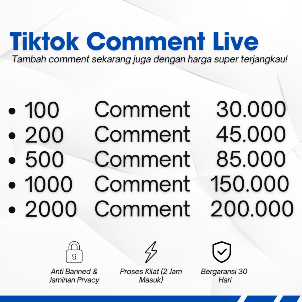 

Jasa Comment Live Tiktok Akun Aktif 100% Bergaransi
