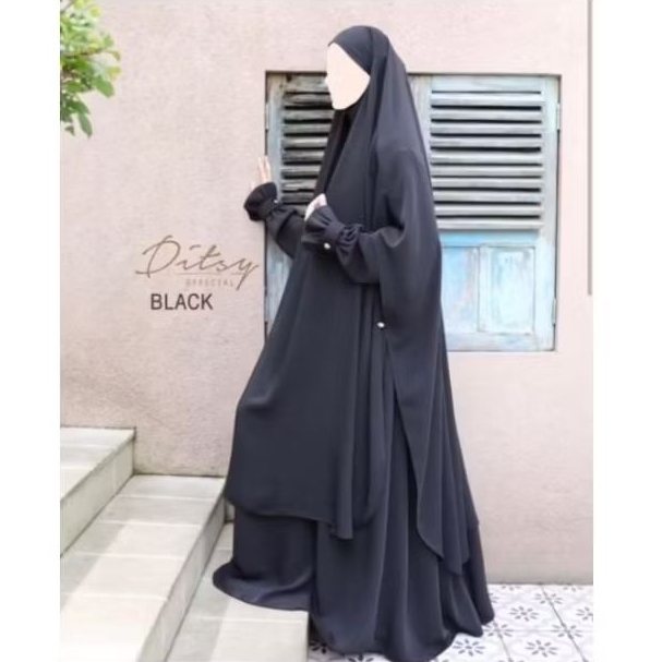 Preloved Ditsy Moslem(ditmos) Laerina Maira Black size S