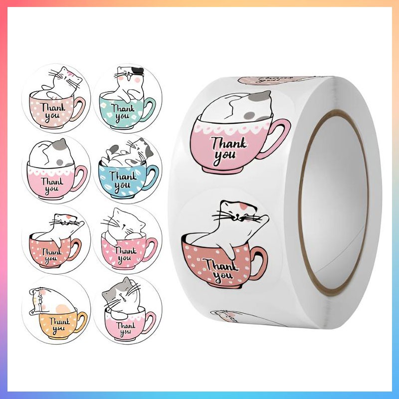 

500 PCS Stiker Thank You / 1 Roll Stiker Thank You / Sticker ThankYou Miczson