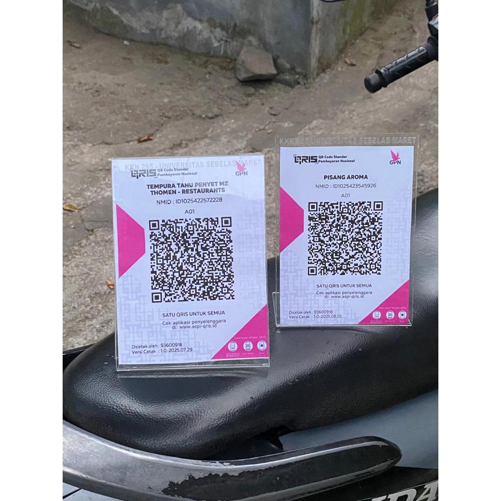 

Cetak QRIS Akrilik untuk Stand Dudukan Papan Informasi atau Menu Portable