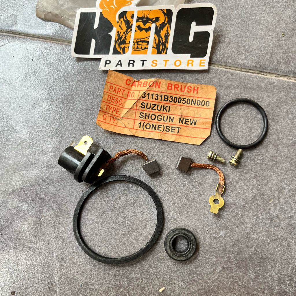 CARBON BRUSH ARANG ARENG KUL DINAMO STATER STARTER SUZUKI SHOGUN KEBO NEW R 110 SET SEAL ORING