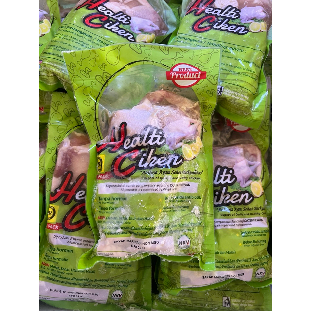 

Healti Ciken Sayap Mini pack Marinasi (non MSG) - ayam probiotik organik siap goreng halal tanpa suntik hormon & antibiotik