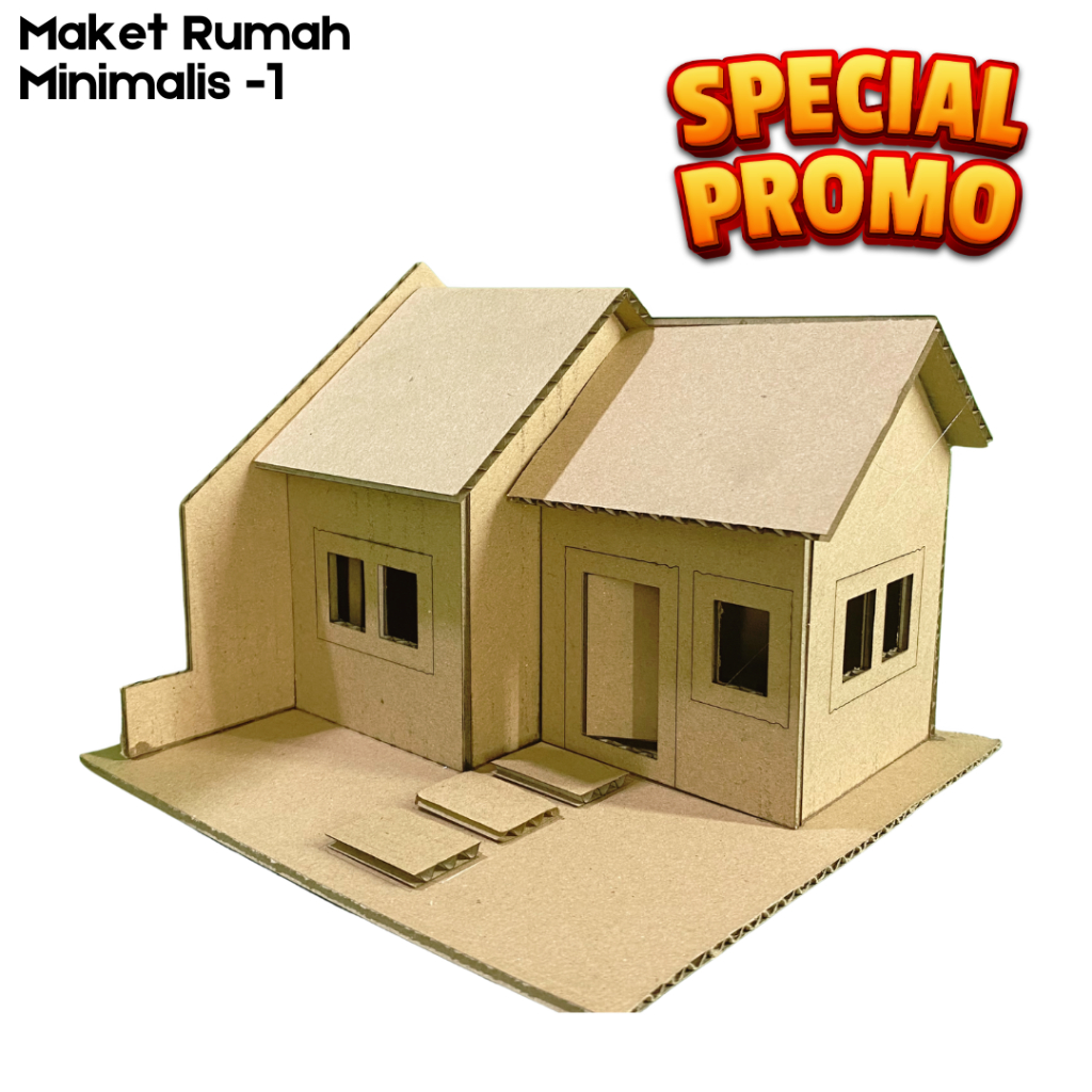 Maket Miniatur Rumah Minimalis dari kardus