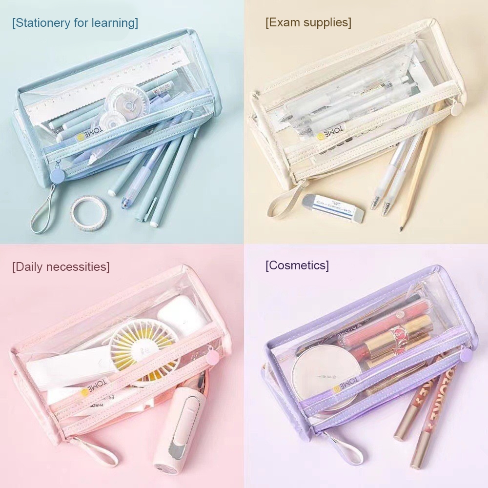 

Kotak Pensil Anak Perempuan Korean Style,TPU Kotak Pensil Bening Transparan,Tempat Pensil Sekolah,Pensil Case Transparant