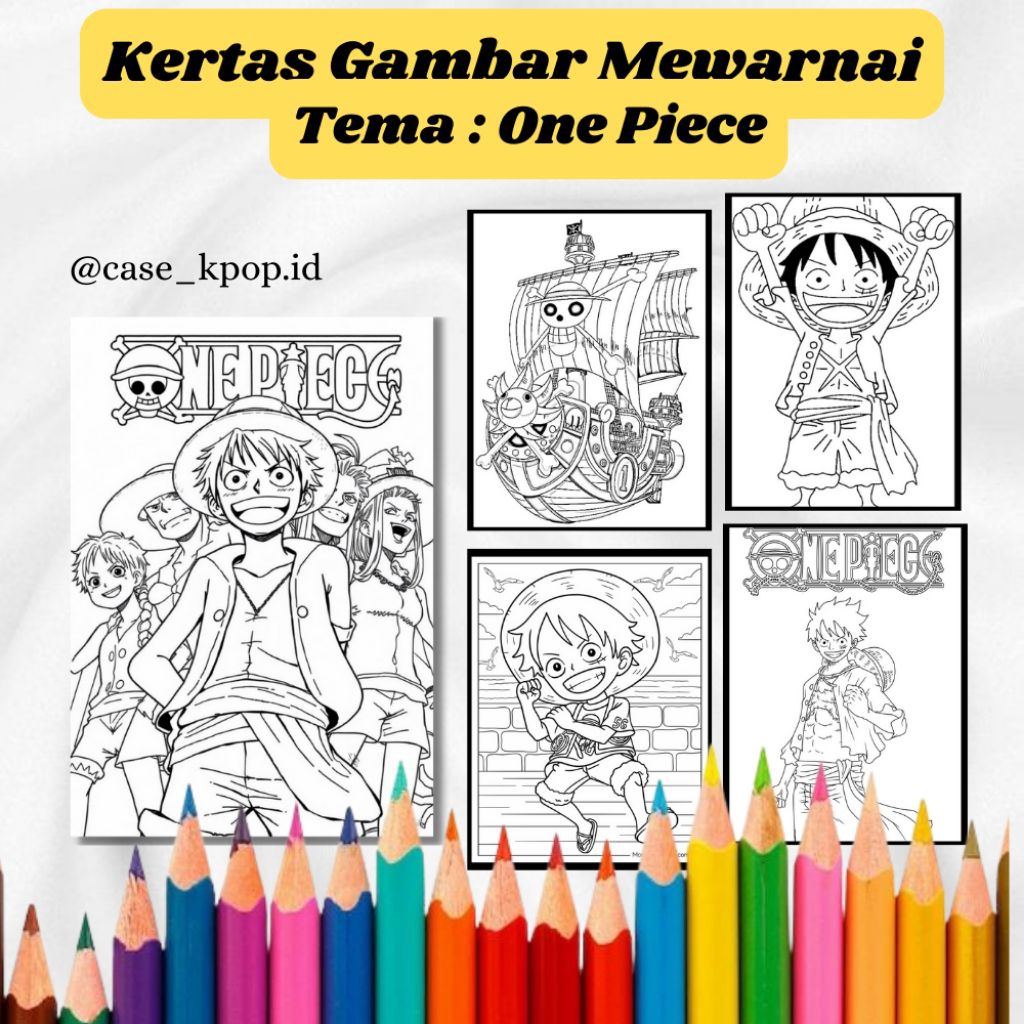 

20 LEMBAR KERTAS MEWARNAI ANAK TEMA ONE PIECE (READY LANGSUNG KIRIM)