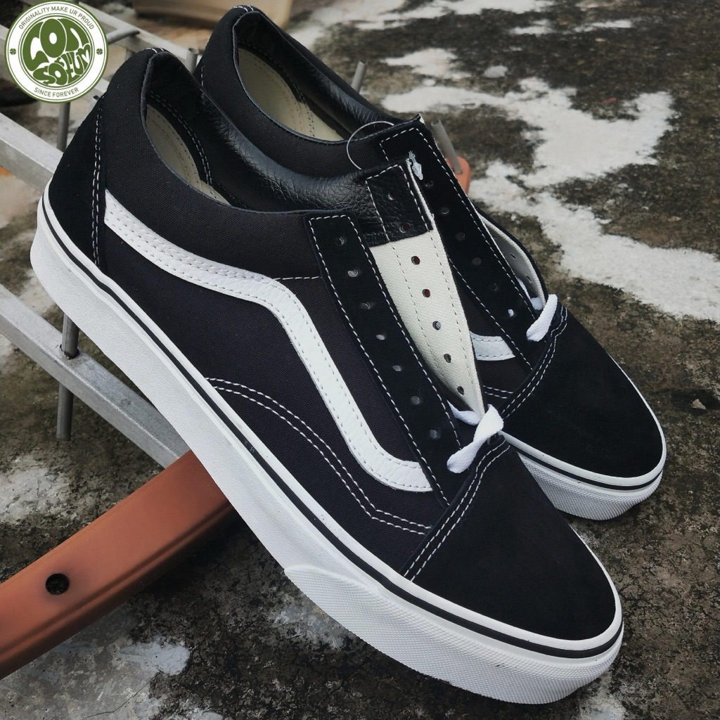 Vans oldskoll blackwhite resmi pt navya/gmg