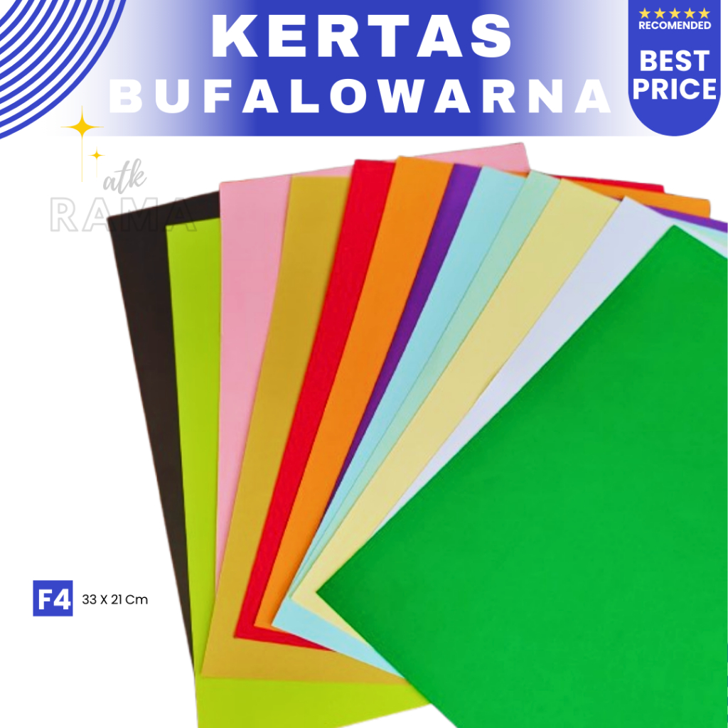 

Kertas bufalo / kertas warna warni / kertas merah putih kuning biru pink hitam