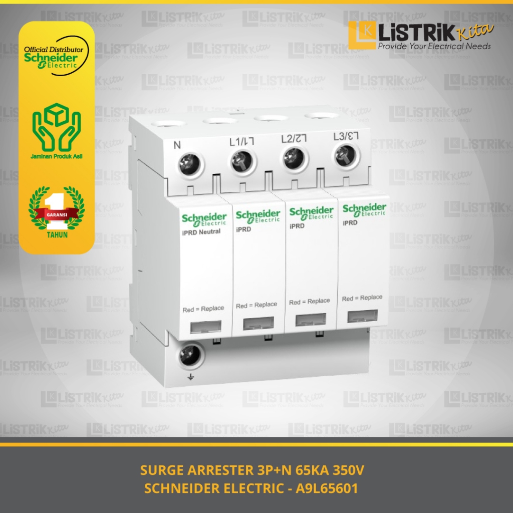 SURGE ARRESTER SCHNEIDER ELECTRIC IPRD 65R 3P+N WITH REMOTE TRAN 65KA 350V - A9L65601