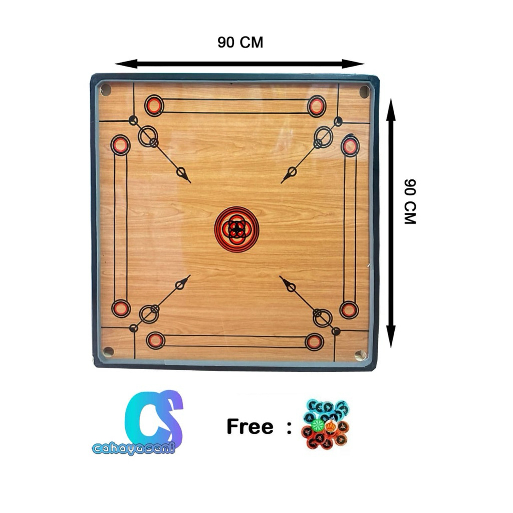 KARAMBOL / PAPAN KARAMBOL FREE BIJI + CRYSTAL