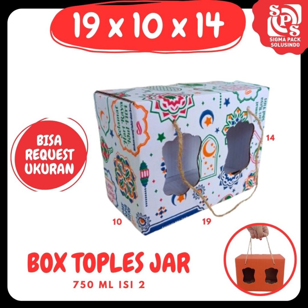 

Box Kuker jar Tali 19x10x14 Toples Jar (750ml x 2) Jinjing Gable Box Jar Kue Kering Zigma Shop