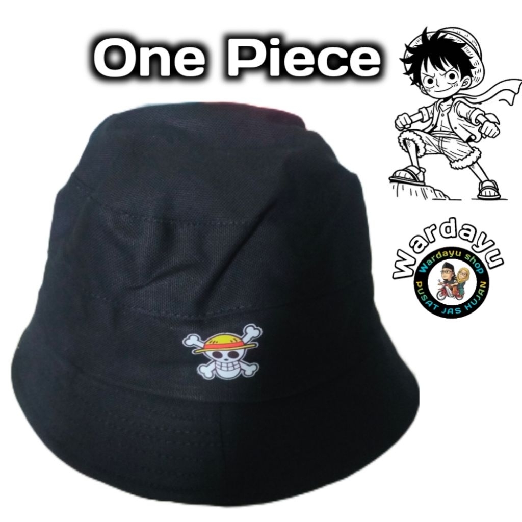 Topi One Piece Bucket / Topi Rimba Rajut Kupluk Polos Perempuan Laki Laki