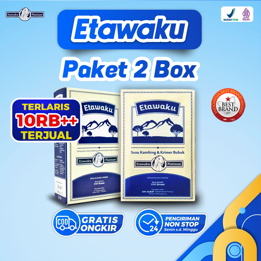 

PROMO Paket 2 Box Etawaku - Susu Kambing Etawa Atasi Masalah Pernapasan Sesak Napas Asma Paru Paru Original 100% Asli