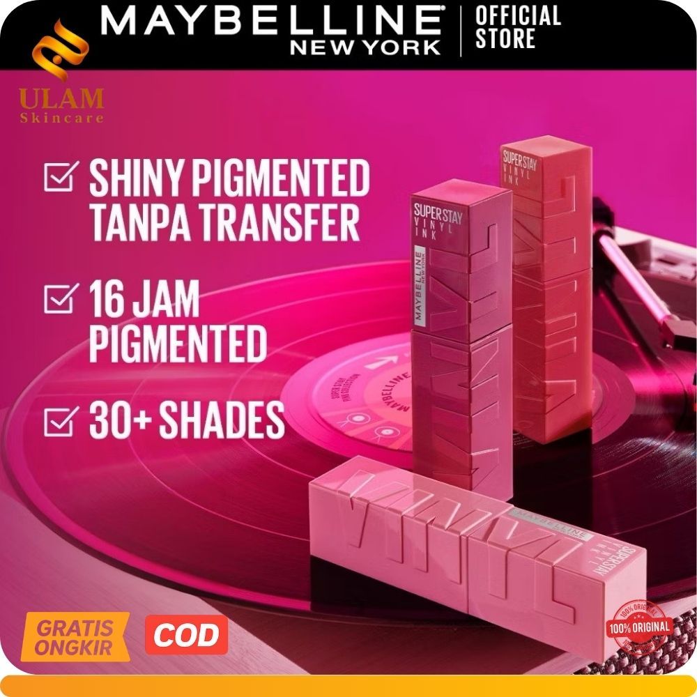 Maybelline Superstay Vinyl Ink - Liquid Lipstik Lipstick Make Up Lip lip tint lip stick septic bibir