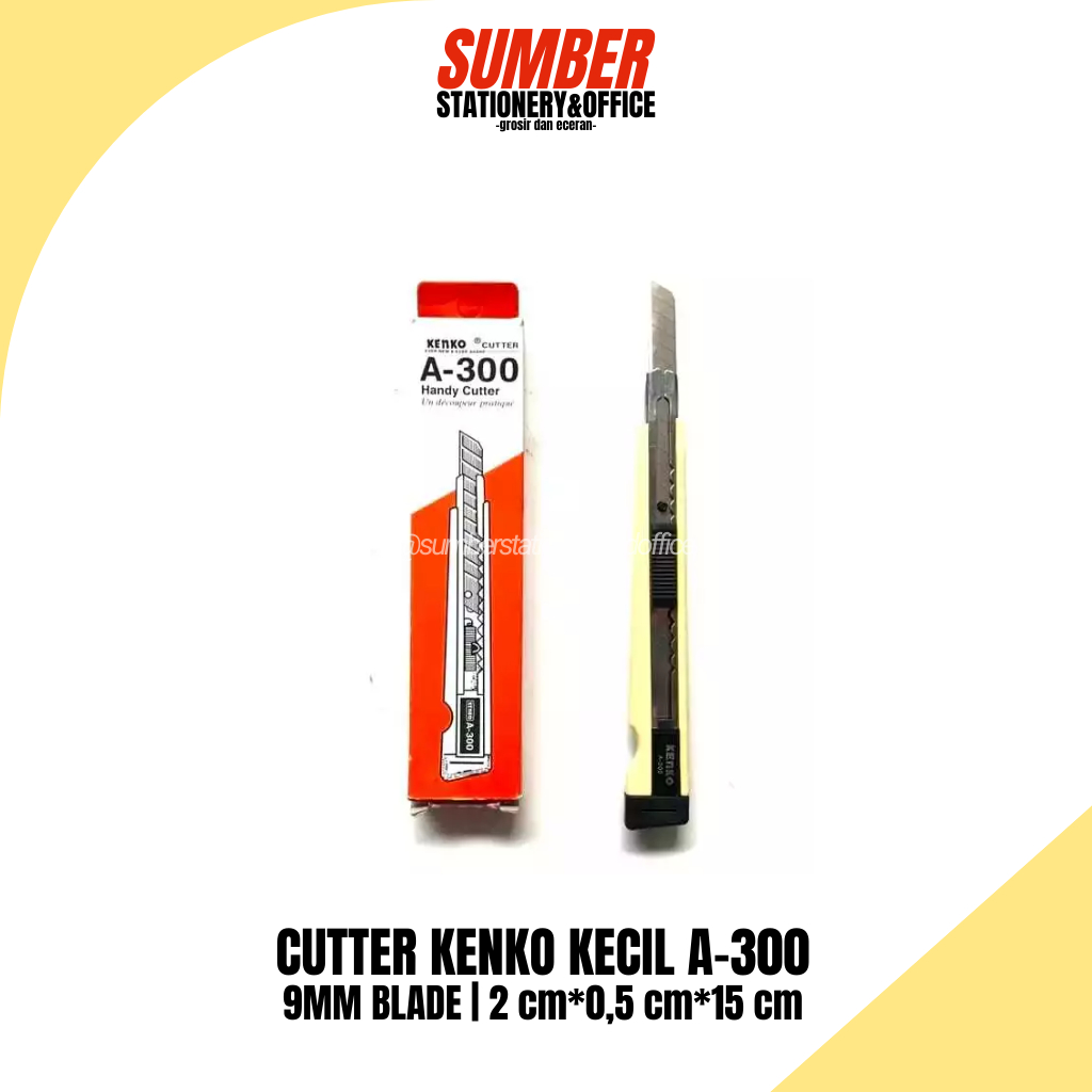 

Pisau Cutter Kenko A-300 9mm (A-300) - Tajam & Ergonomis untuk Packaging [1 Pcs]