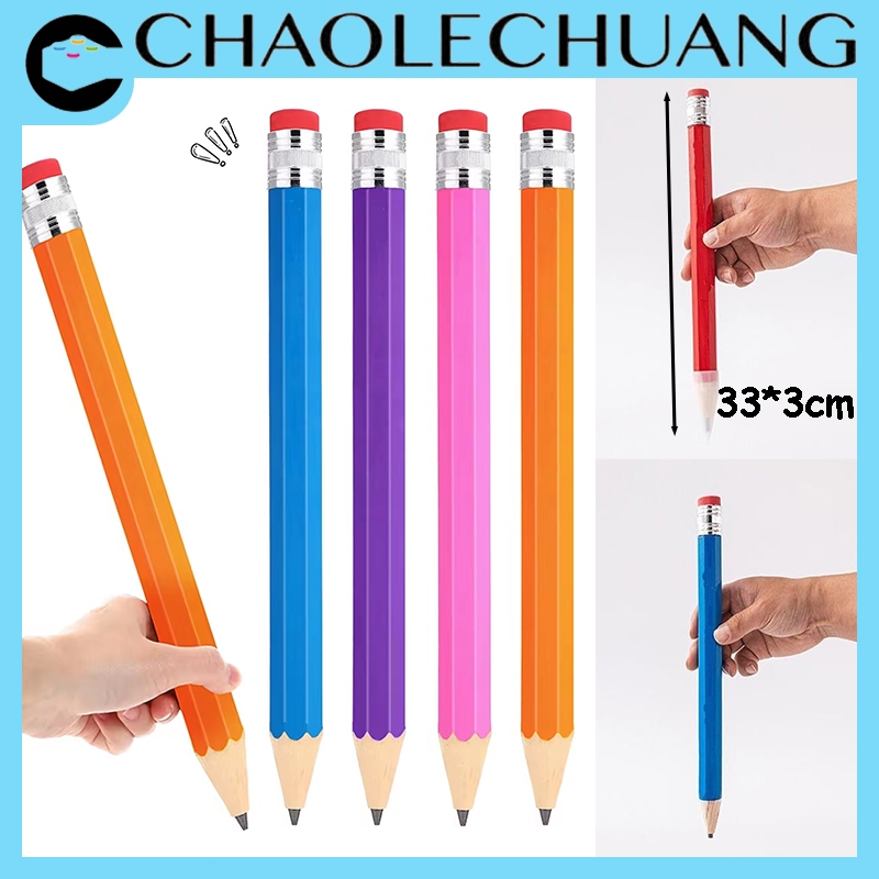 

CHAOLECHUANG 33 CM Pensil Jumbo Besar Mainan Pencil Pensil Jumbo Hiasan Photo Kado Alat Tulis