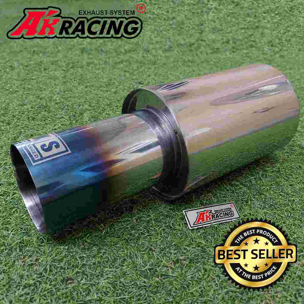 Knalpot mobil bass bulat HKS biru