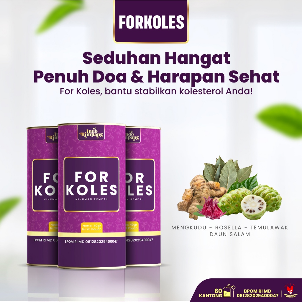 

ForKoles Minuman Herbal Alami Racikan Temulawak Rosella Mengkudu & Daun Salam For Koles Teh Rempah Bantu Stabilkan Kolesterol & Tensi
