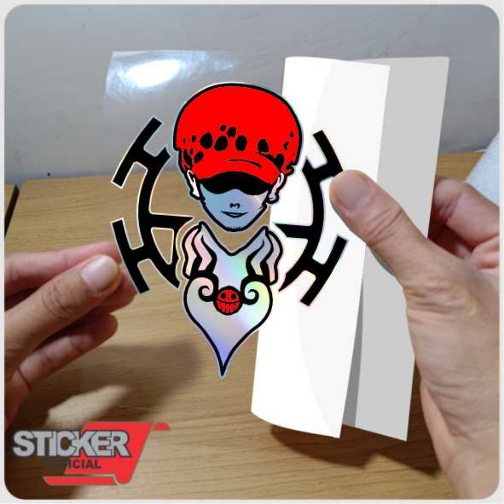 oneime, one piece, stiker hologram, one piece, stiker ace, stiker motor mobil