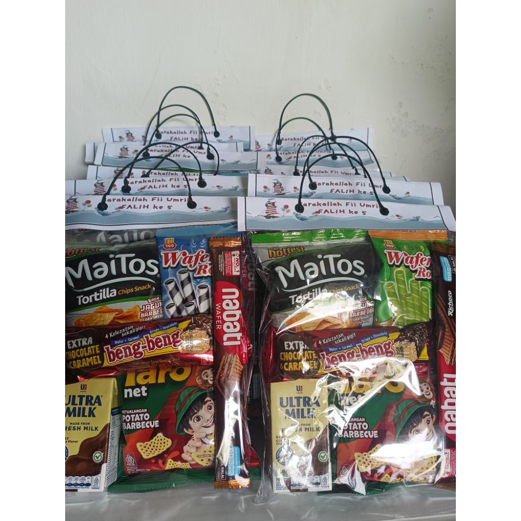 

Snack ultah anak harga 1paket/10 kantong