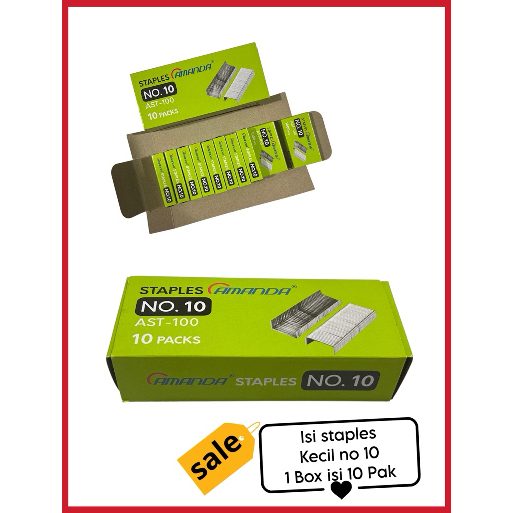 

ISI STAPLES NO 10 MURAH ( 1BOX ISI 10 PAK )