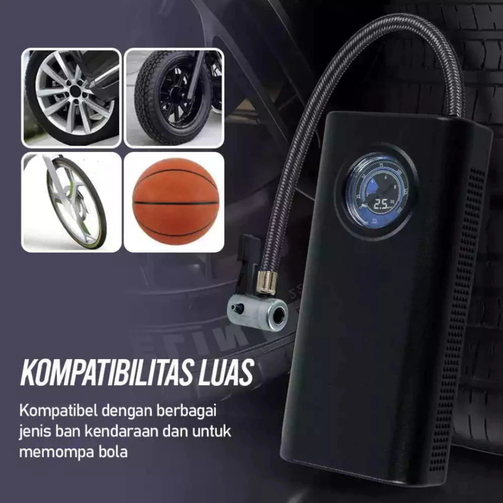 Pompa Mini Elektrik Pompa Ban Elektrik Portable Motor Mobil Sepeda Bola Digital USB