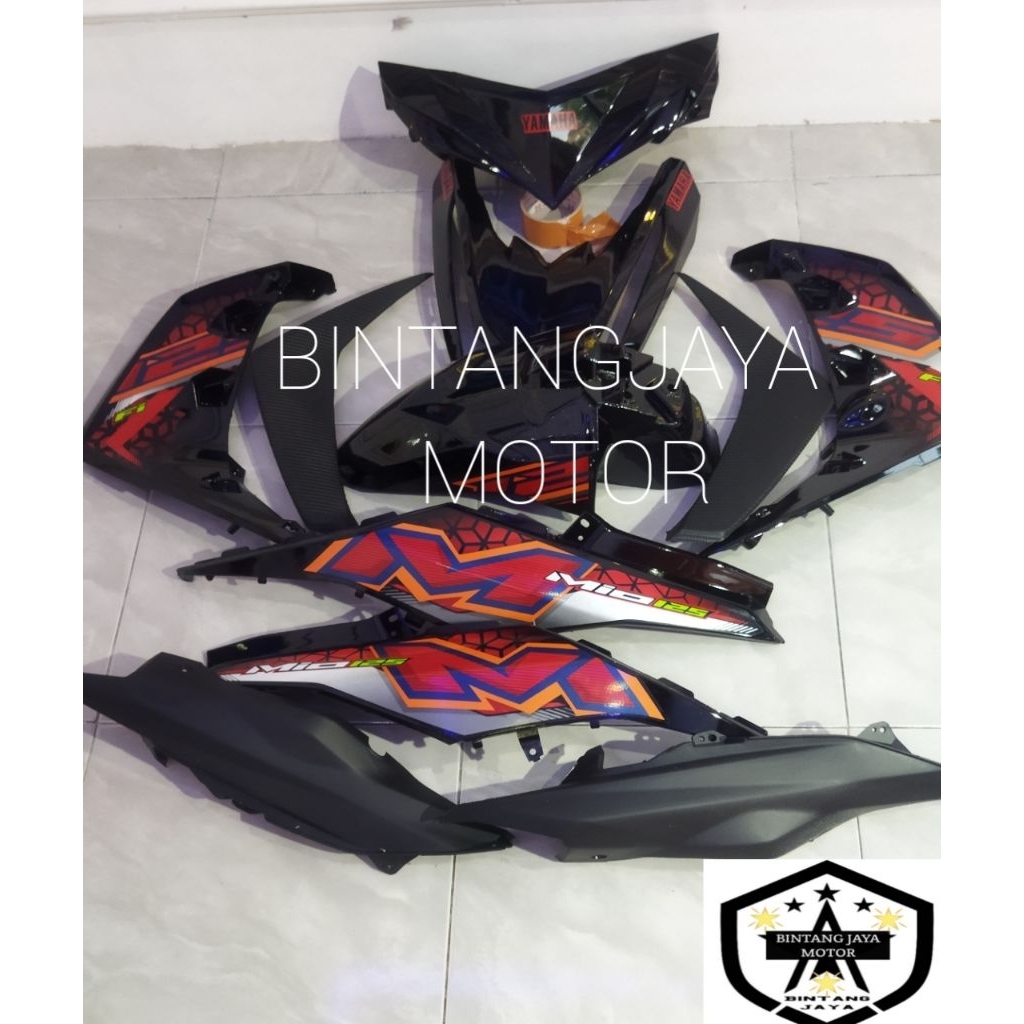 cover body Yamaha Mio M3 hitam body fullset Yamaha Mio M3 cover bodi halus Yamaha Mio M3 fullset bod
