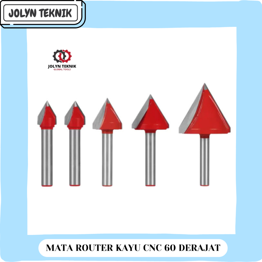 (JT) MATA ROUTER KAYU CNC BITS - ENGRAVING ROUTER BIT MATA ROUTER 60 DERAJAT
