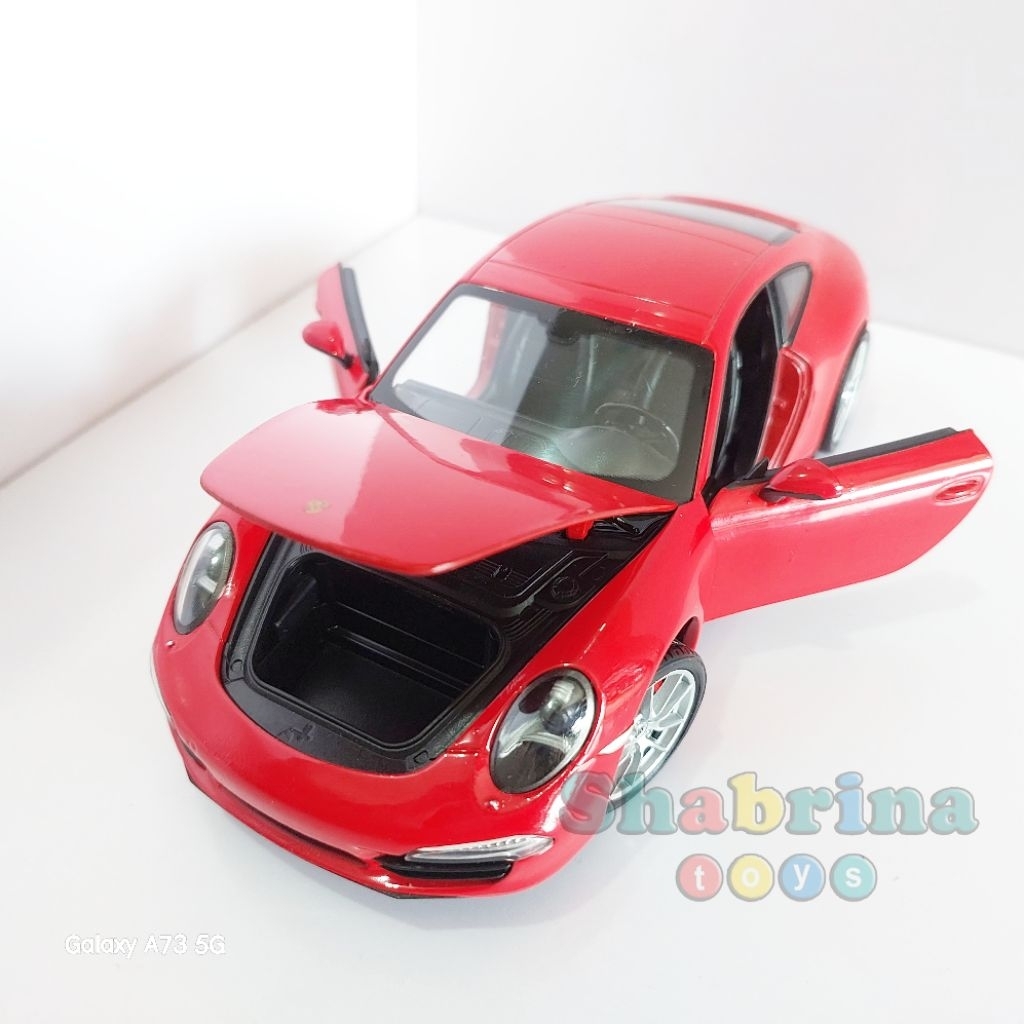 Diecast Miniatur Mobil PORSCHE 911 (991) CARRERA S - Skala 1/24 Welly