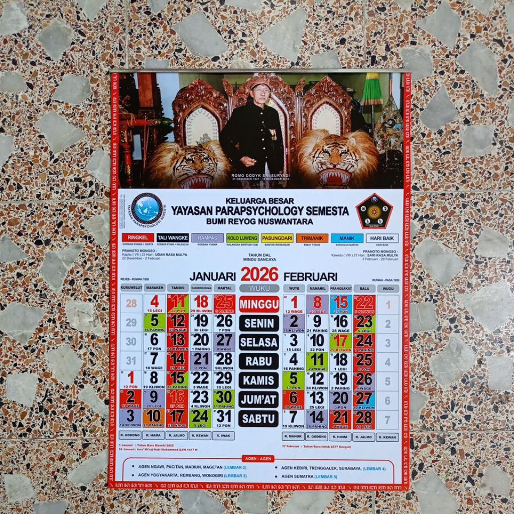 Kalender Jawa 2026  YPS Yayasan Parapsychology semesta Kalender kejawen Tanggalan
