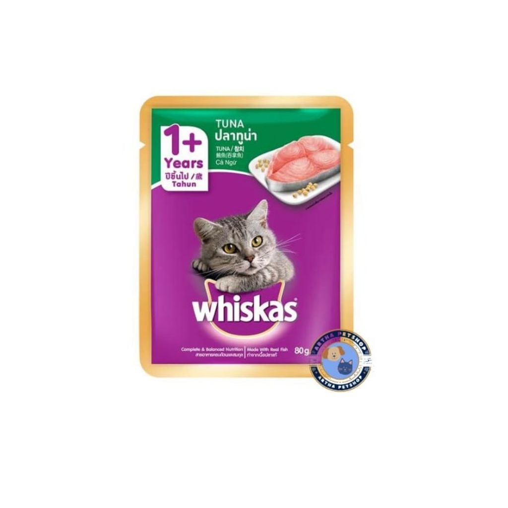 whiskas pouch wet food / makanan kucing dewasa / whiskas adult / whiskas 1+/ whiskas tuna / whiskas 