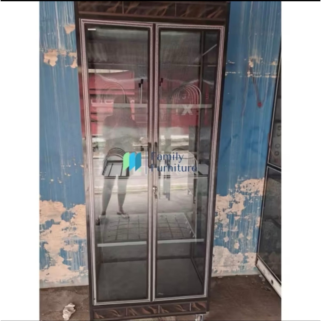 Lemari Rak Piring 2 Pintu Jumbo Tempahan Aluminium