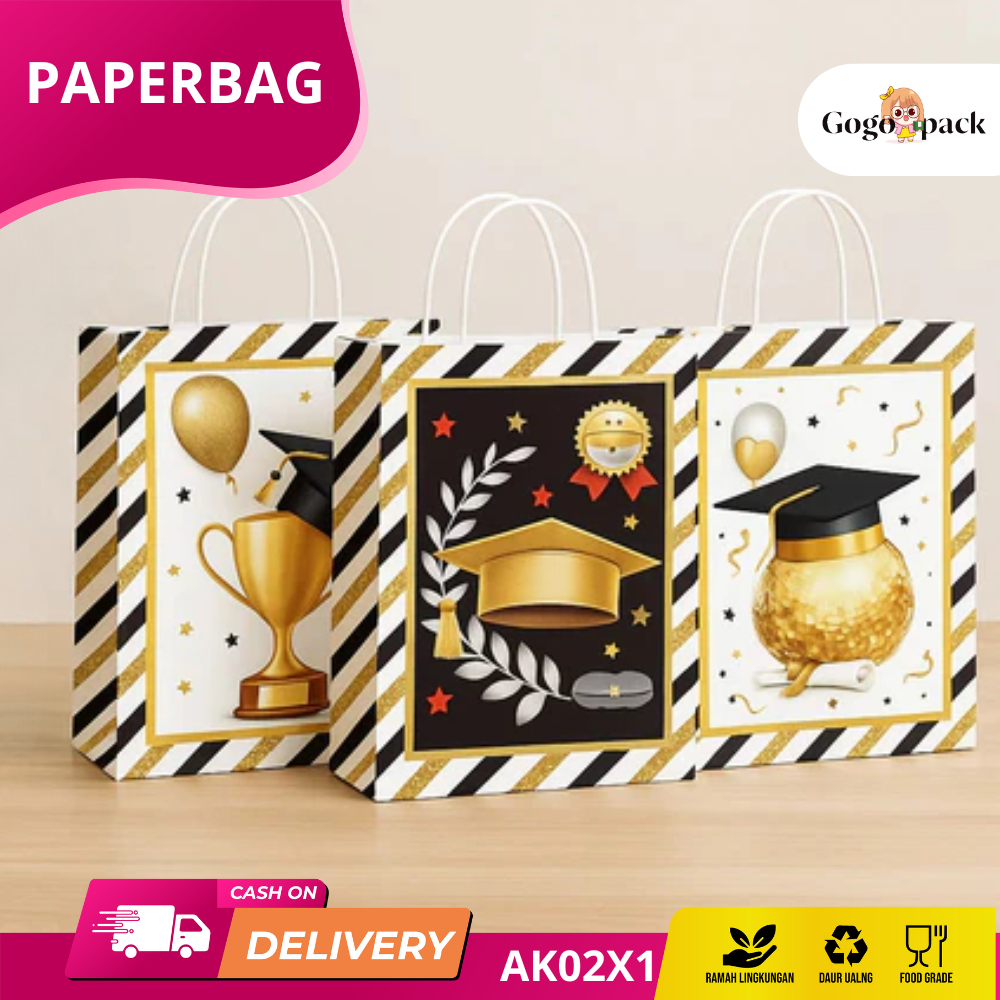 

Paper Bag Goodie Bag Tas Kado Hadiah Gift Hampers Edisi Graduation Wisuda Kelulusan Pria Wanita | AK02X1