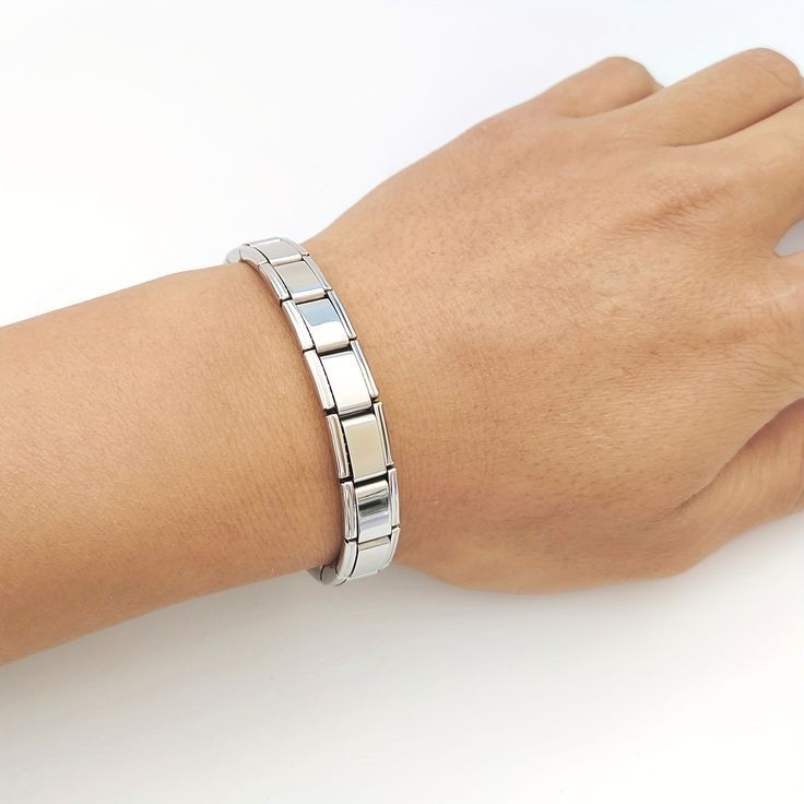 ITALIAN CHARM BRACELET - GELANG TITANIUM MODEL PER STAINLESS STEEL ANTI KARAT PRIA/WANITA ALL SIZE
